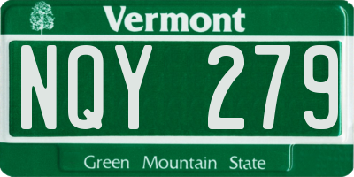VT license plate NQY279
