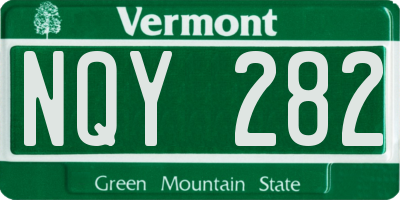 VT license plate NQY282