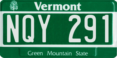 VT license plate NQY291