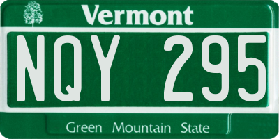 VT license plate NQY295
