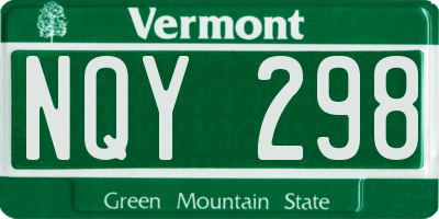 VT license plate NQY298