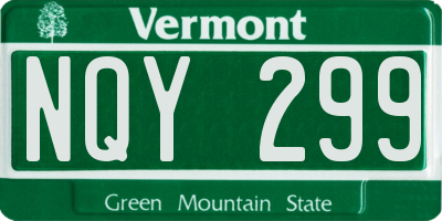 VT license plate NQY299