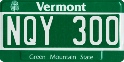 VT license plate NQY300