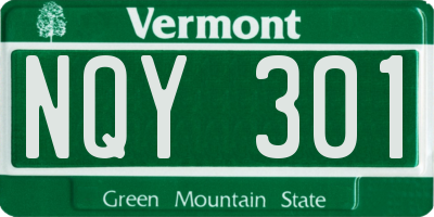 VT license plate NQY301