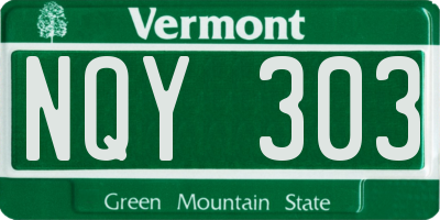 VT license plate NQY303