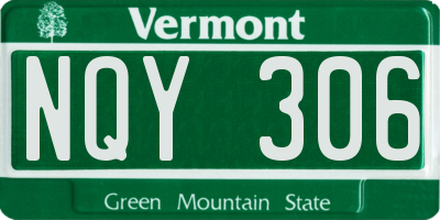 VT license plate NQY306