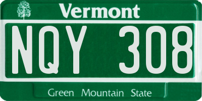 VT license plate NQY308