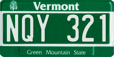 VT license plate NQY321