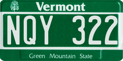 VT license plate NQY322