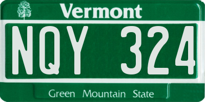 VT license plate NQY324