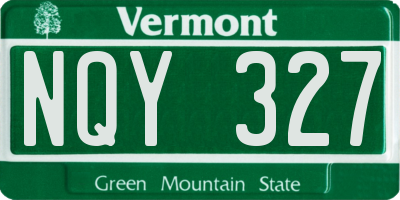 VT license plate NQY327