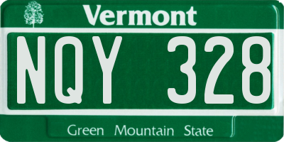VT license plate NQY328