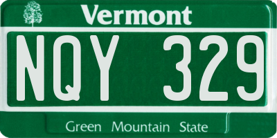 VT license plate NQY329