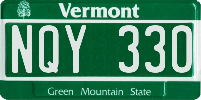 VT license plate NQY330