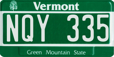 VT license plate NQY335