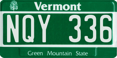 VT license plate NQY336