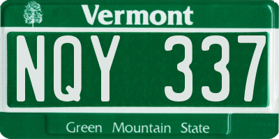 VT license plate NQY337
