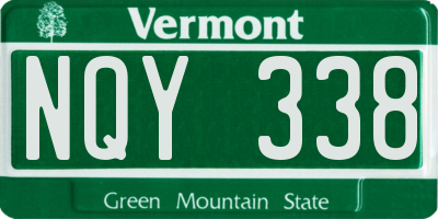VT license plate NQY338