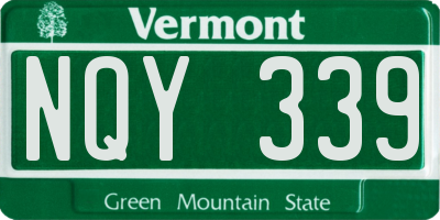 VT license plate NQY339