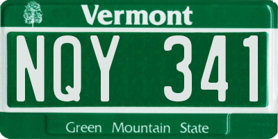 VT license plate NQY341