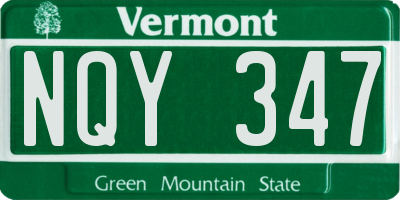 VT license plate NQY347