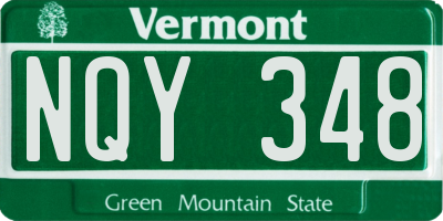 VT license plate NQY348
