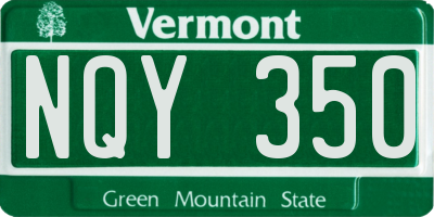 VT license plate NQY350