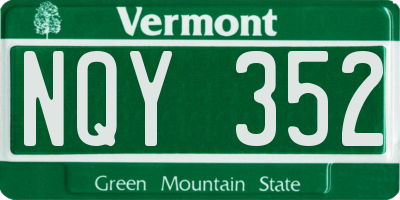 VT license plate NQY352
