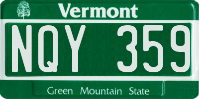 VT license plate NQY359