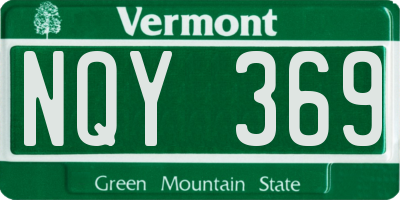 VT license plate NQY369
