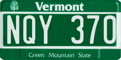 VT license plate NQY370