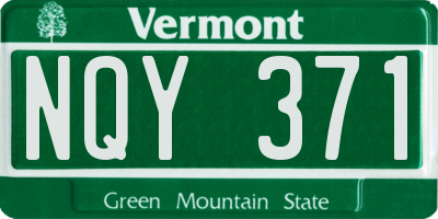 VT license plate NQY371