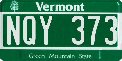 VT license plate NQY373