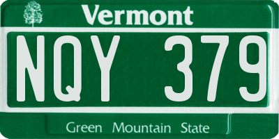 VT license plate NQY379