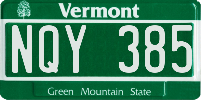 VT license plate NQY385