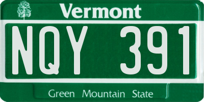 VT license plate NQY391