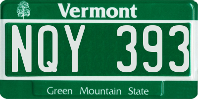 VT license plate NQY393