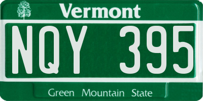 VT license plate NQY395