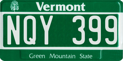 VT license plate NQY399