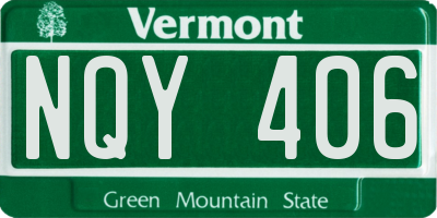 VT license plate NQY406