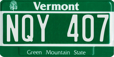 VT license plate NQY407