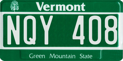 VT license plate NQY408