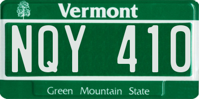 VT license plate NQY410