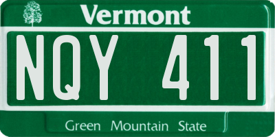 VT license plate NQY411