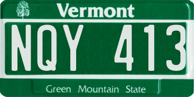 VT license plate NQY413