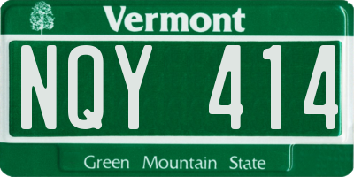 VT license plate NQY414