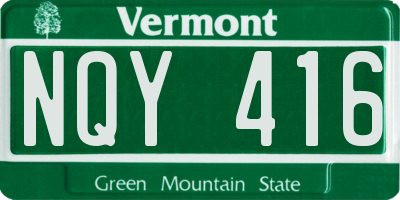 VT license plate NQY416