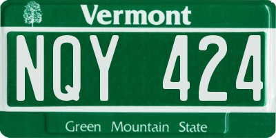 VT license plate NQY424