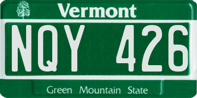VT license plate NQY426