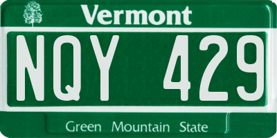 VT license plate NQY429